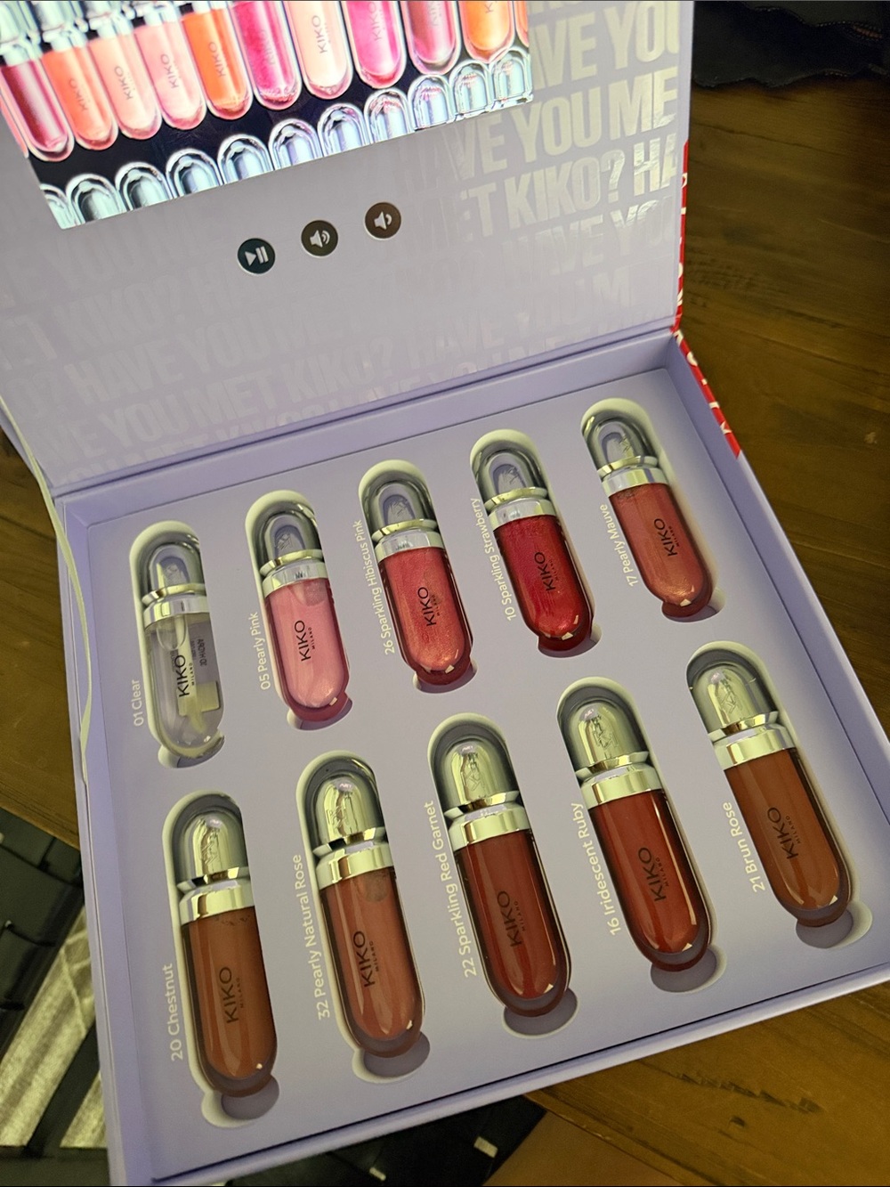 KIKO Capsule Lip Gloss Set – Pink, Red & Brown Tones